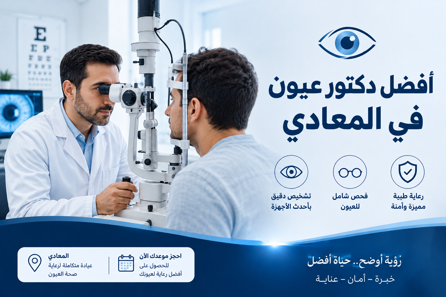 إذا كنت تبحث عن طبيب عيون في المعادي، يمكنك التواصل مع عيادة دكتور طارق المنوفي
